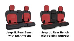 Jeep Wrangler JLU Rear Bench Seat Cover - PRP Seats - Cloth Interior - Black/Tan - `18-`27